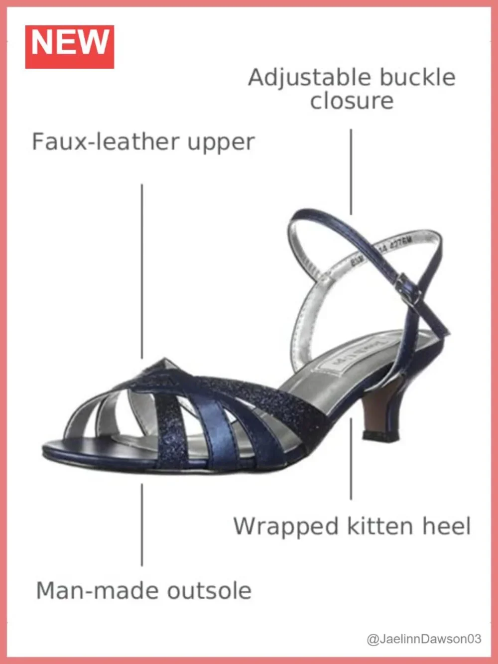 Faux Leather Slingback Open Toe Glitter Rhinestone Stacked Heel Sandals
